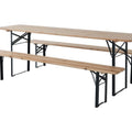 Table de jardin brasserie pliante avec 2 bancs