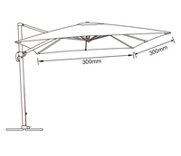 Parasol Déporté Bahia 3x3