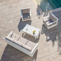 Table basse rectangulaire en aluminium Elba 120x72cm