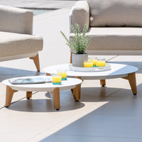 Table basse de jardin Monte Carlo en aluminium (D68 cm)