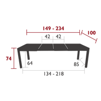 Table à rallonges RIBAMBELLE - 149/234x100cm