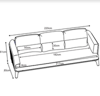 Canapé de jardin 3 places Monte Carlo