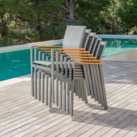 Fauteuil de jardin aluminium/bois Bali