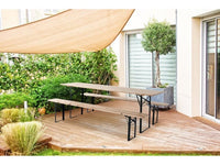 Table de jardin brasserie pliante avec 2 bancs