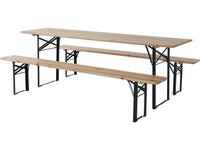 Table de jardin brasserie pliante avec 2 bancs