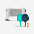 PONGORI SET POTEAUX FILET DE PING PONG REGLABLE ROLLNET BLANC/GRIS 2 RAQUETTES 2 BALLES