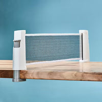 PONGORI SET POTEAUX FILET DE PING PONG REGLABLE ROLLNET BLANC/GRIS 2 RAQUETTES 2 BALLES