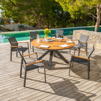 Fauteuil de jardin aluminium/bois Bali