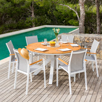 Fauteuil de jardin aluminium/bois Bali