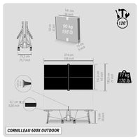 CORNILLEAU TABLE DE PING PONG EXTÉRIEURE 600X GRISE